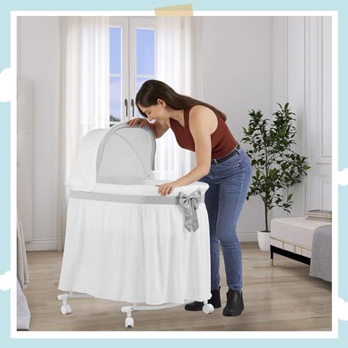 Dream On Me Montreal Portable 2-in-1 Bassinet in Grey
