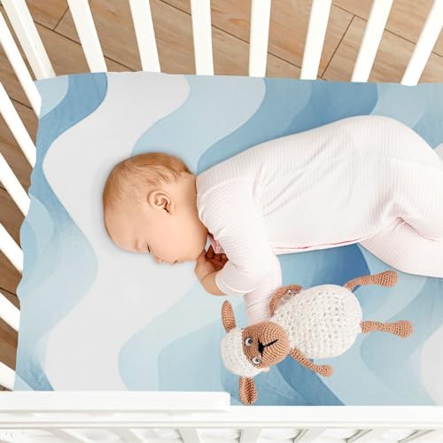 Wassud Navy Blue Crib Sheets Set for Boys Girls 1