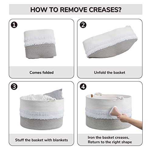 CherryNow Extra Large Rope Basket for Toys and Blankets