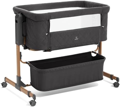 LovliTod 3 in 1 Bedside Bassinet with 6 Height Adjustments