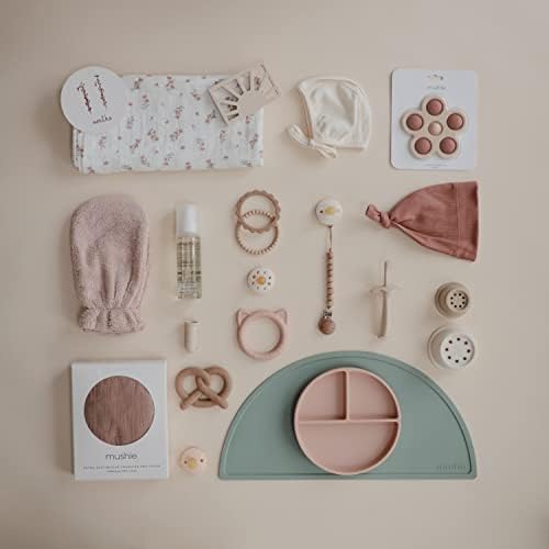 Mushie Muslin Swaddle Blanket for Baby - Pink Flowers Design