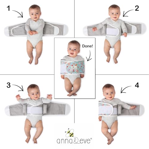 Anna Eve Baby Swaddle - Adjustable Arms Only for Newborns