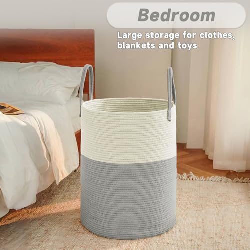 JMvicyroam Large Woven Storage Basket 80L Cotton Rope Hamper
