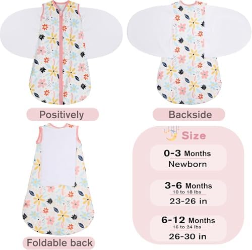 BSTOPPT Newborn Sleep Sack 3-6 Months 3-Way Adjustable