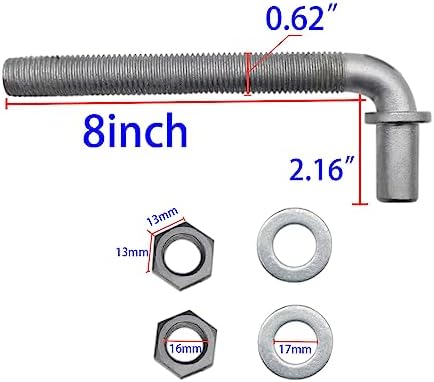2PCS Qlvily 8 J-Bolt Post Hinge with Nuts