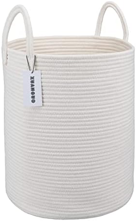 Cotton Rope Laundry Hamper with Handles 15x18 1