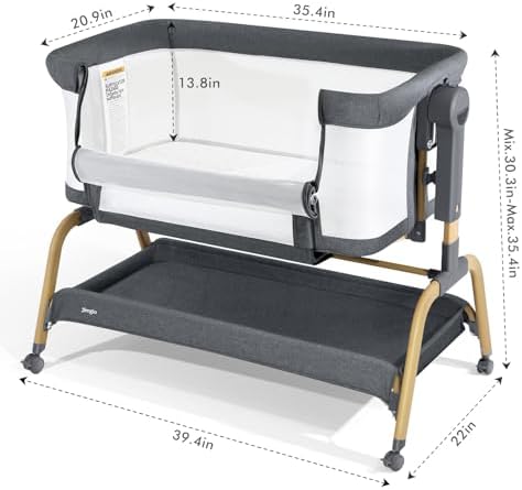Jimglo 3 in 1 Baby Bassinet with Wheels and Mattress