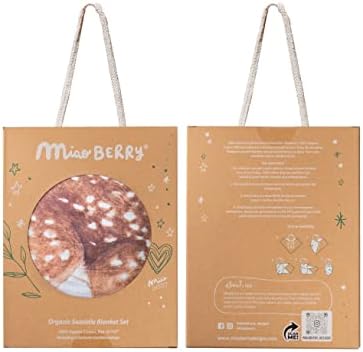 Miaoberry Organic Cotton Muslin Baby Milestone Blanket with Woodland Sign
