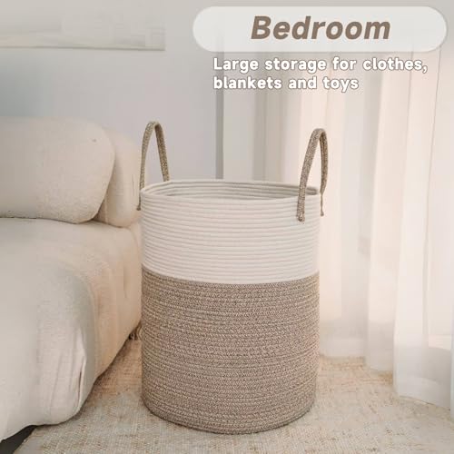 JMvicyroam Large Woven Laundry Basket Hamper 60L