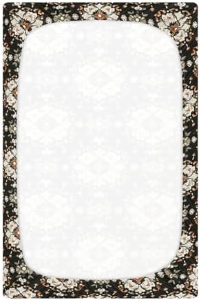 Wassud Brown Ornamental Crib Sheets 27x39 Inch Pack and Play