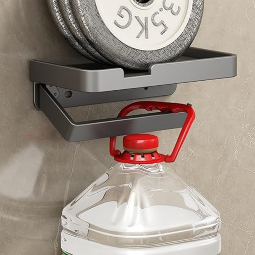 Self Adhesive Toilet Paper Holder with Shelf - Gray