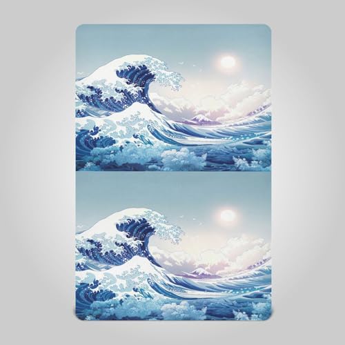 Wassud Blue Wave Crib Sheets 28x52 Inch Pack and Play 1