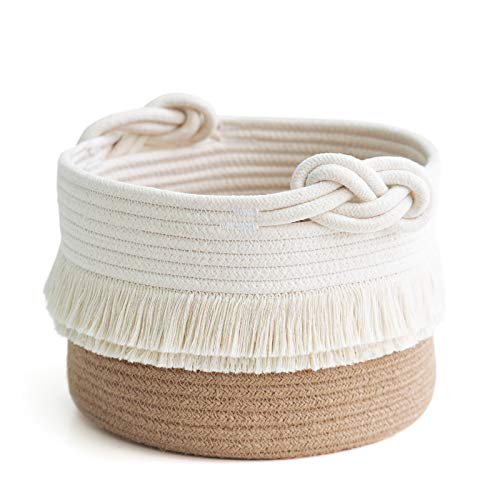 CherryNow Small Woven Storage Basket with Tassels 1