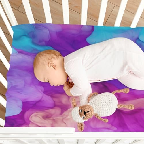 Wassud Abstract Tie-dye Crib Sheets Pack and Play Fitted 27x39 Inches