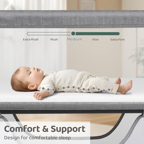 Cowiewie Bassinet Bedside Sleeper Portable Breathable