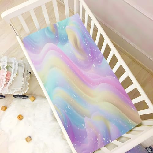 Wassud Colorful Wave Crib Sheets Pack