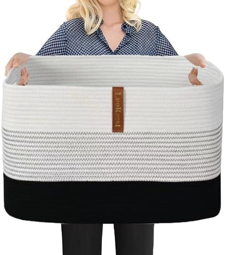 Romea Lutiss Large Blanket Basket - 22x17x12 Black