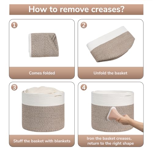 Goodpick Large Woven Cotton Rope Storage Basket