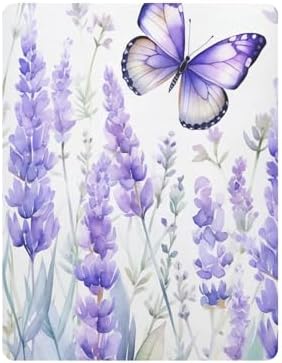 Wassud Lavender and Butterfly Crib Sheets Set