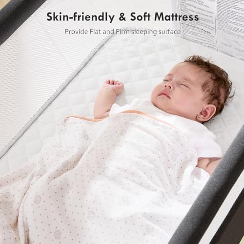 Taylengrow Baby Bassinet Bedside Sleeper - All-Mesh Portable 5 Heights