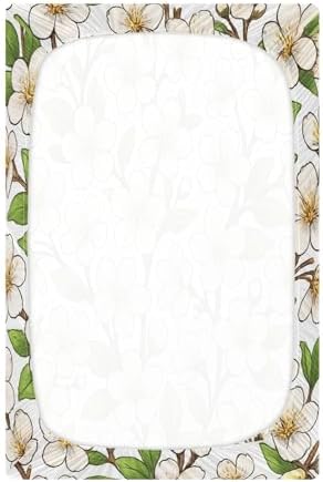 Jihqo White Cherry Blossom Crib Sheets Set