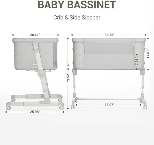 STARMONS 9 Height Adjustable Bassinet for Baby