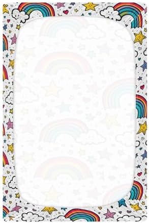 Wassud Rainbow Stars Crib Sheets Set