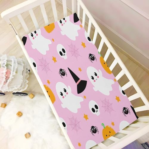 FUGIDOG Halloween Boo Crib Sheet for Baby