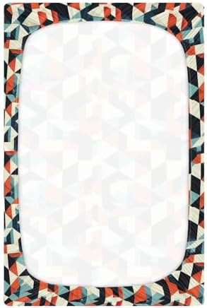 Wassud Geometric Crib Sheets Set for Boys and Girls