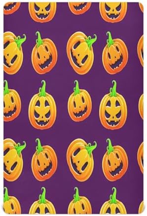 FUGIDOG Halloween Pumpkin Crib Sheets for Boys Girls