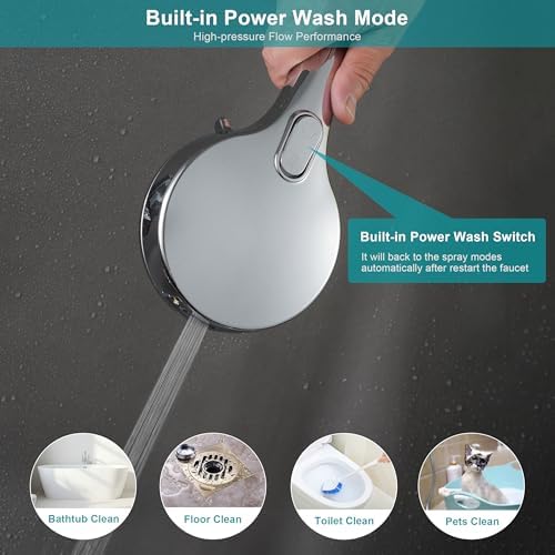 GwernKB Handheld Shower Head with 7 Settings and Power Wash