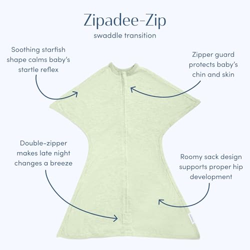 SleepingBaby Zipadee-Zip Transition Swaddle for 3-6 Month Babies