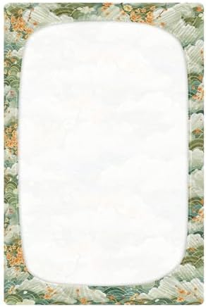 Wassud Light Green Wave Crib Sheets