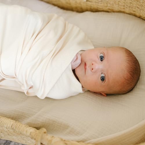 Konssy Knit Baby Blanket 2 Pack - Soft Swaddle for Boys Girls