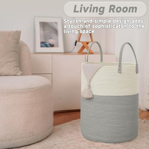 JMvicyroam Large Woven Storage Basket 80L Cotton Rope Hamper