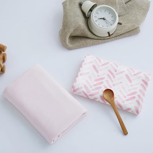 Viviland Jersey Swaddle Blanket 40x30 Inches 2 Pcs Pink Leaf