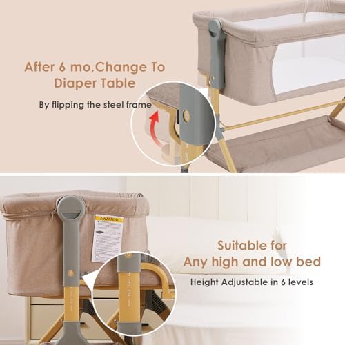 FamilyPoint Baby Bassinet with Wheels and Storage