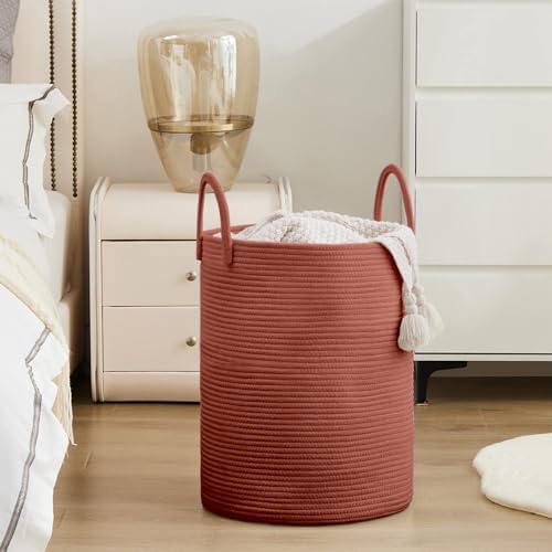 YOUDENOVA 58L Woven Tall Laundry Basket for Blanket Storage