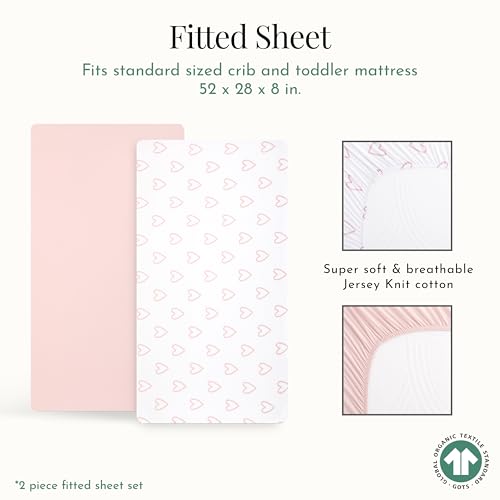 Evolur I Heart You Crib Sheet Set 2 Pack