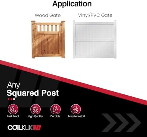 Safetech Hardware CoilKlik Self-Closing Gate Hinges - Black