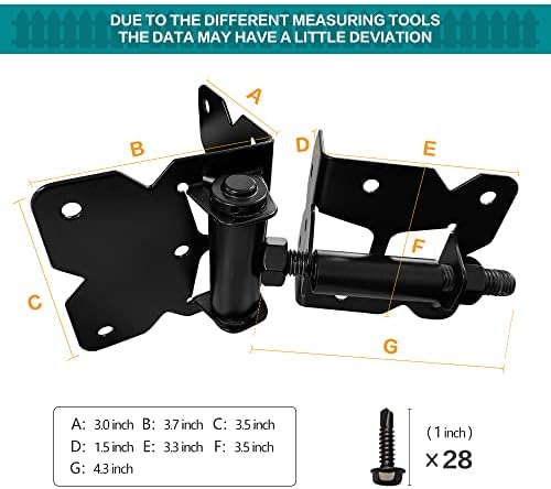 Usumairu 2 Pack Self Closing Gate Hinges Black Heavy Duty
