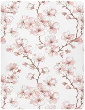 Wassud Cherry Blossoms Crib Sheets for Boys Girls