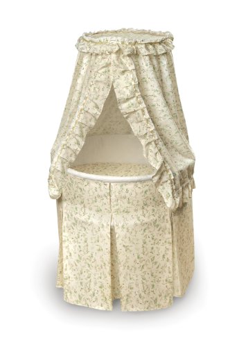 Badger Basket Empress Canopy Bassinet - 2-in-1 Rocking Cradle with Storage