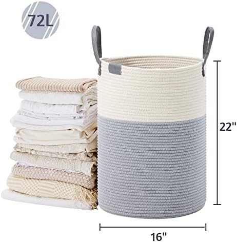 VIPOSCO Tall Laundry Basket with Leather Handle