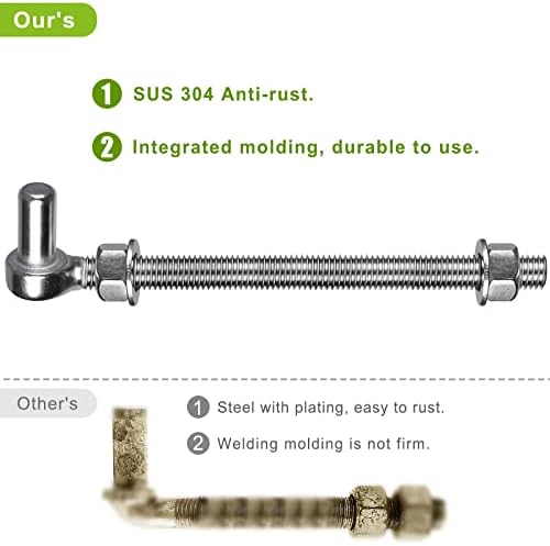 Insaga J Bolt Gate Hinge 304 Stainless Steel 4pcs