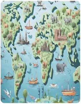 Wassud World Map Visions Crib Sheets for Boys Girls