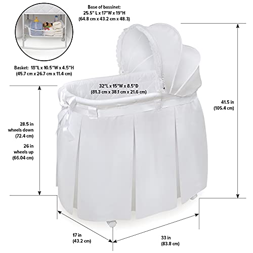 Badger Basket Wishes Rocking Bassinet Bedside Sleeper - White