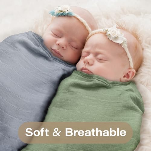 Moonkie Muslin Swaddle Blankets with Pacifier Clip 4 Pack