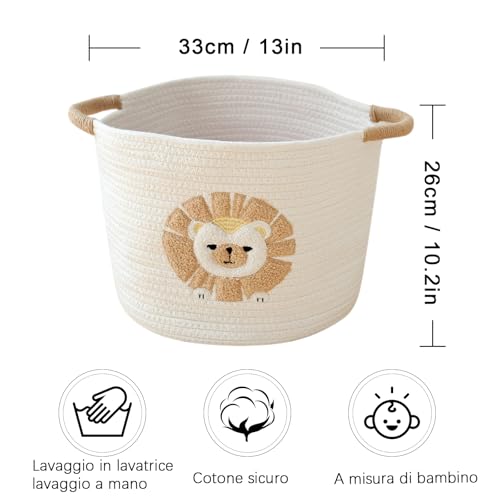 Tidelit Cute Toy Storage Basket with Lion Design