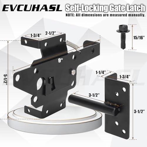 Heavy Duty Black Self Locking Gate Latch